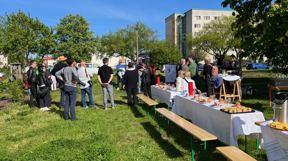 Buga Delegation macht Kaffeestop an der Urbanen Farm